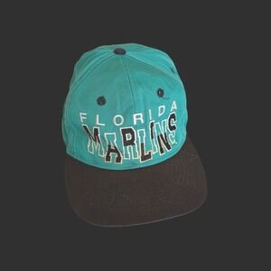 Florida Marlins Snapback Hat Teal Black Vintage Style MLB Baseball Cap Mens